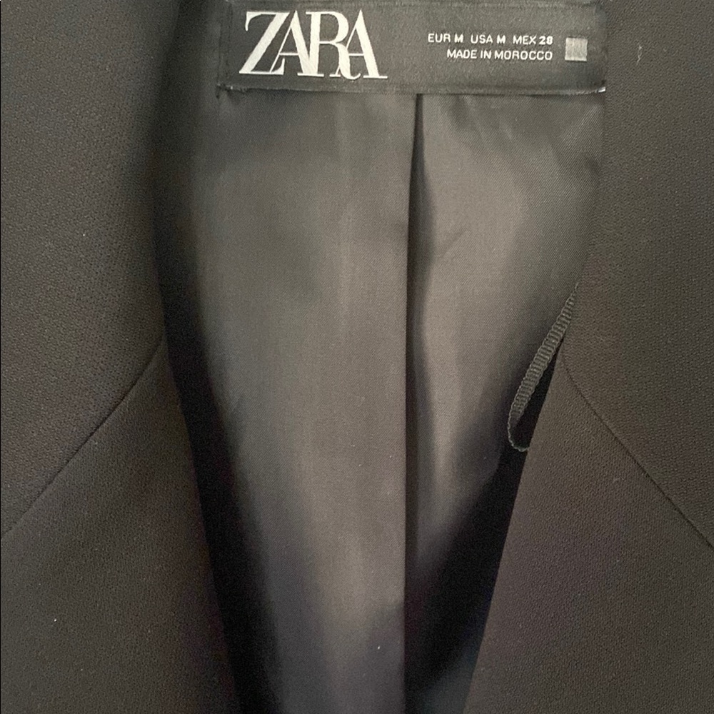 Zara Black Tailored Blazer with Belt - Picture 4 of 13
